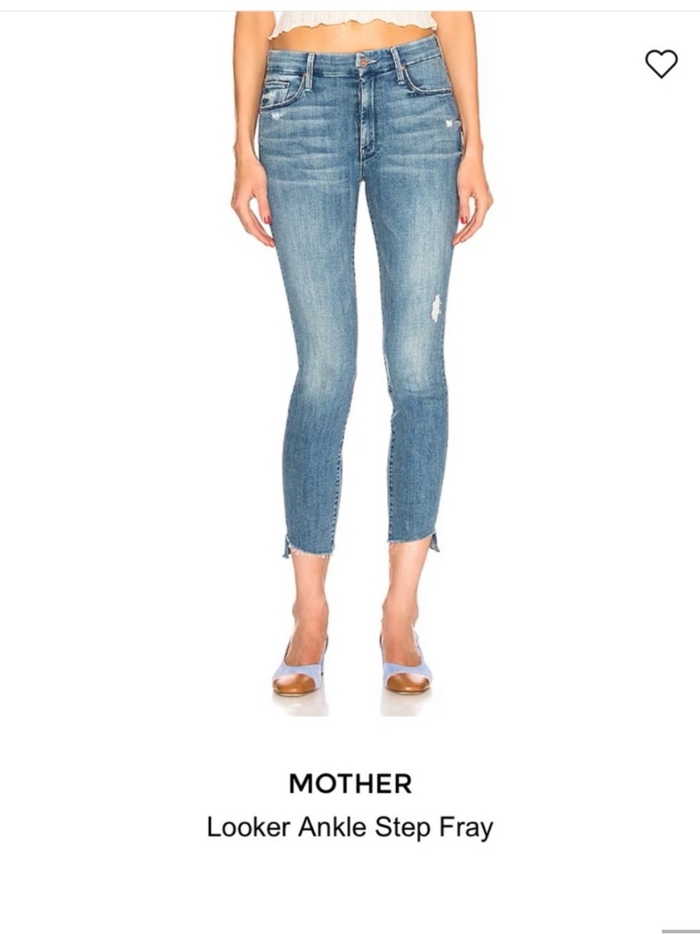 MOTHER The Looker Ankle Step Fray Size 24 Color Where’s the Smoke.